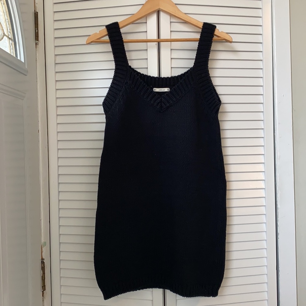 🥥 Zara Knit Black Sweater Dress Medium